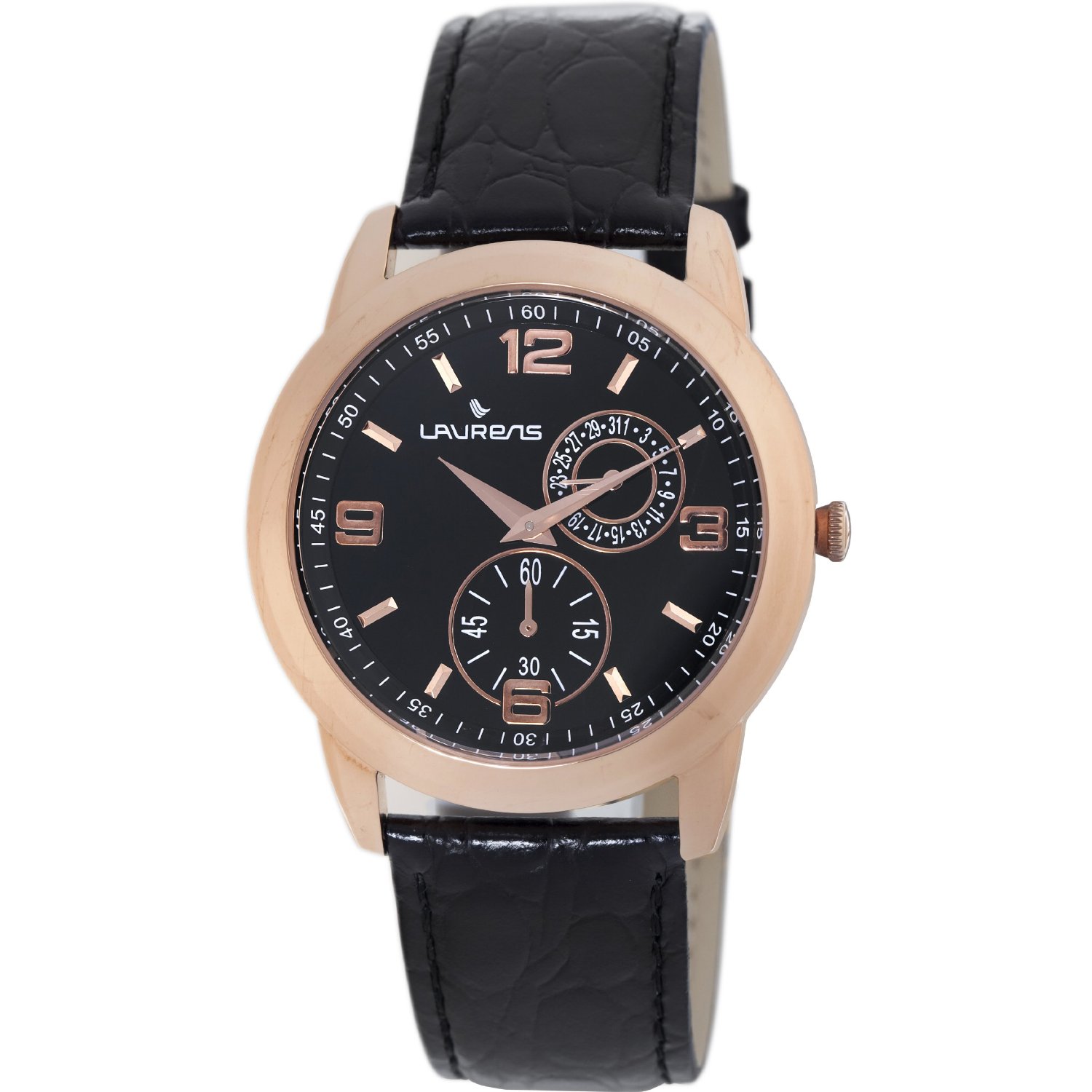 Laurens Mens 026390AA Authentic Rose Gold Tone Watch